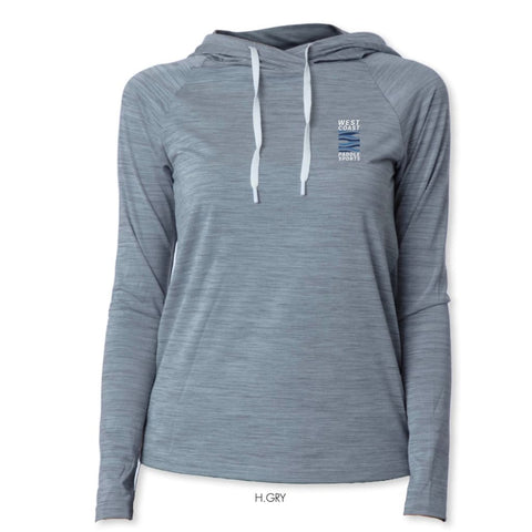 WEST COAST PADDLE SPORTS WOMEN’S LIGHT PADDLE LONG SLEEVE HOODIE - GREY - Small - APPAREL