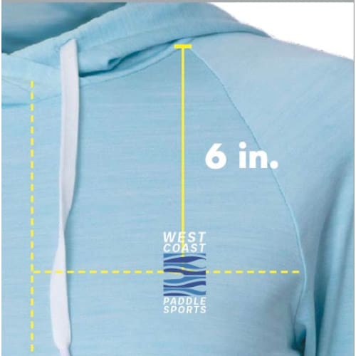 WEST COAST PADDLE SPORTS WOMEN’S LIGHT PADDLE LONG SLEEVE HOODIE - HEATHER BLUE - APPAREL