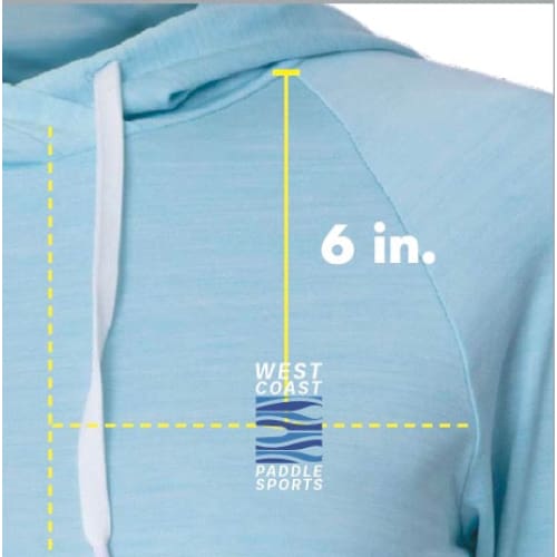 WEST COAST PADDLE SPORTS WOMEN'S LIGHT PADDLE LONG SLEEVE HOODIE - HEATHER BLUE - West Coast Paddle Sports