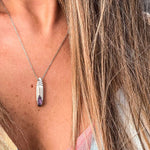 Born To Rock Jewelry Birthstone Paddle board Necklace - February - Amethyst