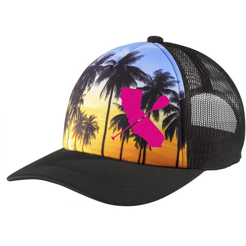 CaliPaddler Artistic Photo Paddle Hats- Palm Trees Pink - Apparel & Accessories