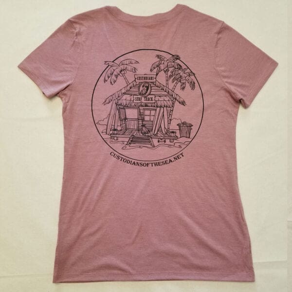 Custodians of the Sea- Surf Shack Shangri-La Women’s v-neck T-shirt - Small - Apparel & Accessories