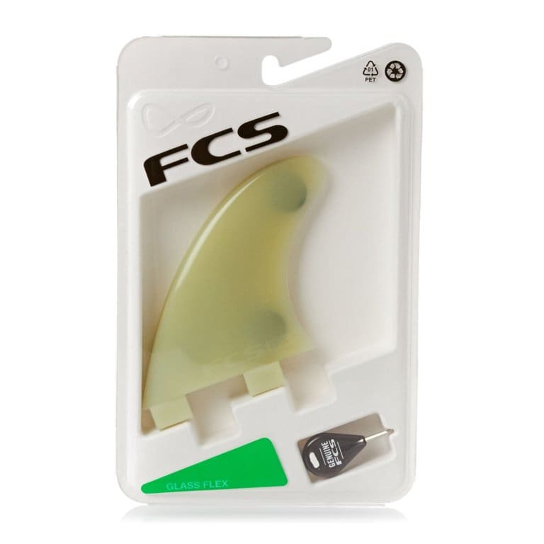 FCS GL Natural Glass Flex Tri Side Fin Set X - small - West Coast Paddle Sports