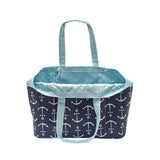 Gecko Oversized Beach Tote blue with anchors - Apparel & Accessories