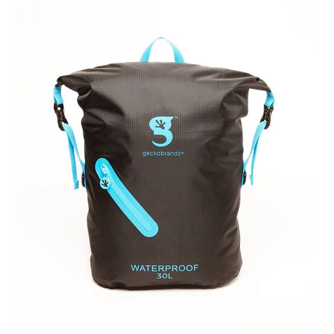 Geckobrands Lightweight 30L Waterproof Backpack - Black/Blue - GEAR/EQUIPMENT
