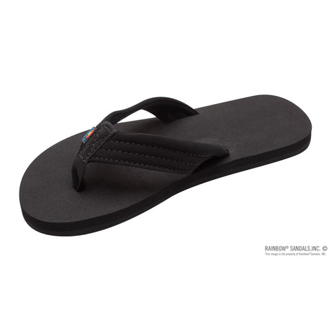 Rainbow Kids Black The Grombow - Soft Rubber Top Sole with 1 Strap and Pin line Sandals - APPAREL