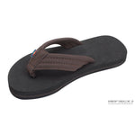 Copy of Rainbow Kids Brown/Black The Grombows - Soft Rubber Top Sole with 1 Strap and Pin line Sandals - APPAREL