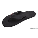 Rainbow Men’s Black The Cloud - Single Layer Soft Top with Arch Support and Polyester Strap Sandal - APPAREL