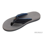 Rainbow Men’s Black/Blue/Grey East Cape - Molded Rubber with Natural Suede Strap Sandal - APPAREL