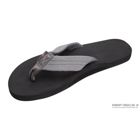 Rainbow Men’s Grey The Cloud - Single Layer Soft Top with Arch Support and Polyester Strap Sandal - APPAREL