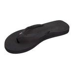 Rainbow Women’s Black Low Cloud - Single Layer Wedge Soft Top with Arch Support and 1/3 Polyester Strap - APPAREL