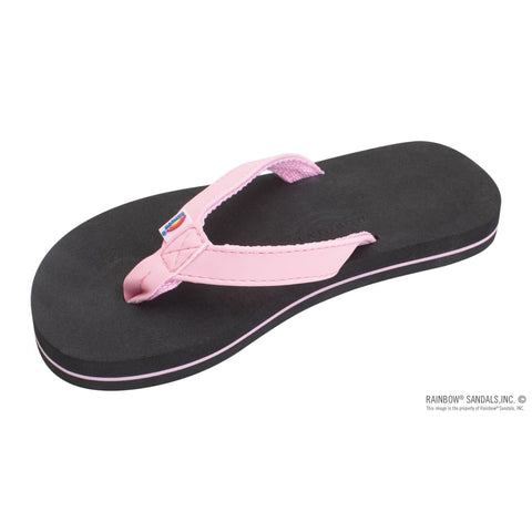 Rainbow Youth Pink Kids The Grombow - Soft Rubber Top Sole with 1/2 Narrow Strap and Pin line Sandal - APPAREL