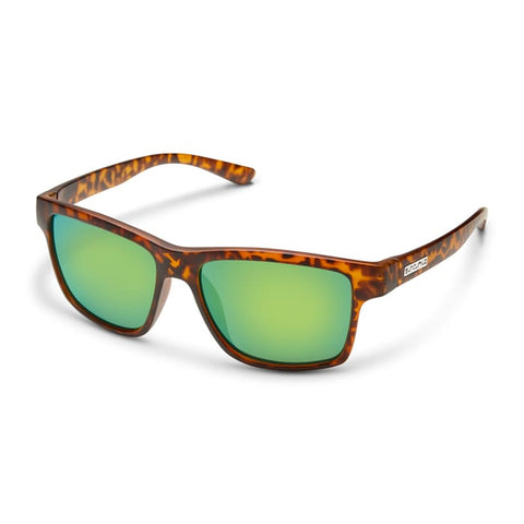 Suncloud A-Team Sunglasses - Matte Tortoise/Polar Green Mirror - APPAREL