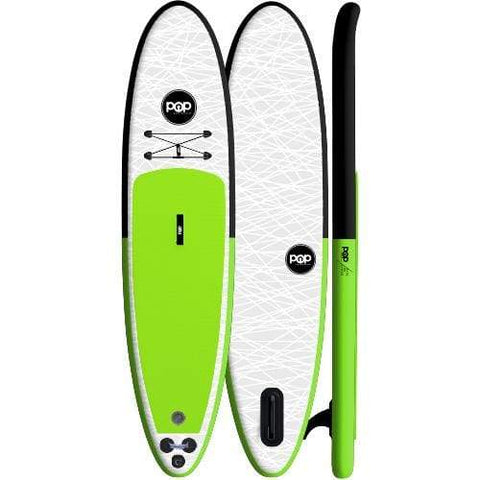 The POP Up – Black/Green Inflatable SUP - West Coast Paddle Sports