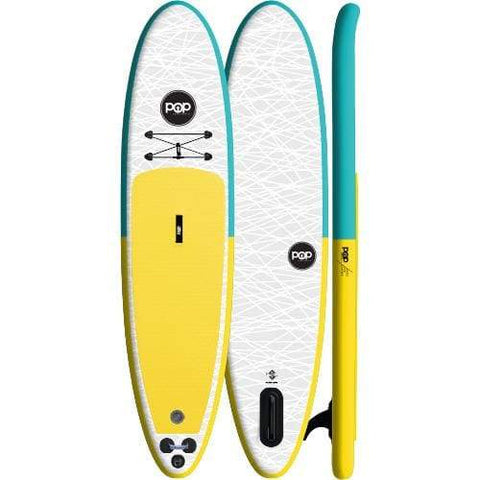 The POP Up – Turquoise/Yellow Inflatable SUP - West Coast Paddle Sports