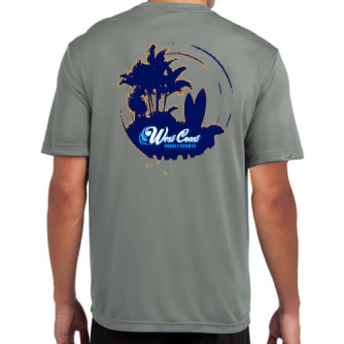 WCPS BLUE LOGO GREY T - SHIRT 50/50 - West Coast Paddle Sports
