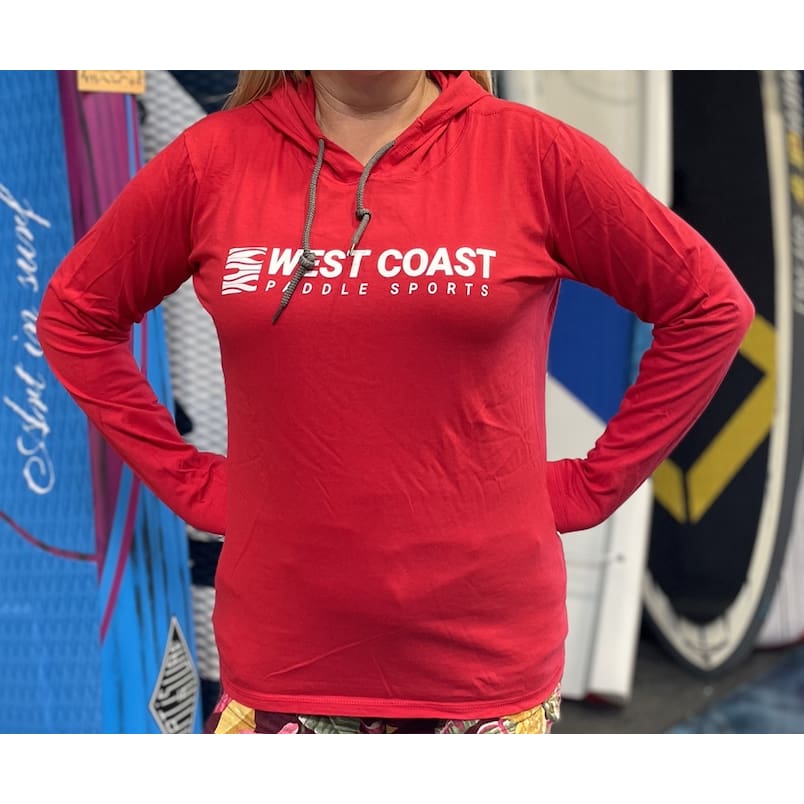 West Coast Paddle Sports Ladies Long Sleeve Hooded T-Shirt - West Coast Paddle Sports