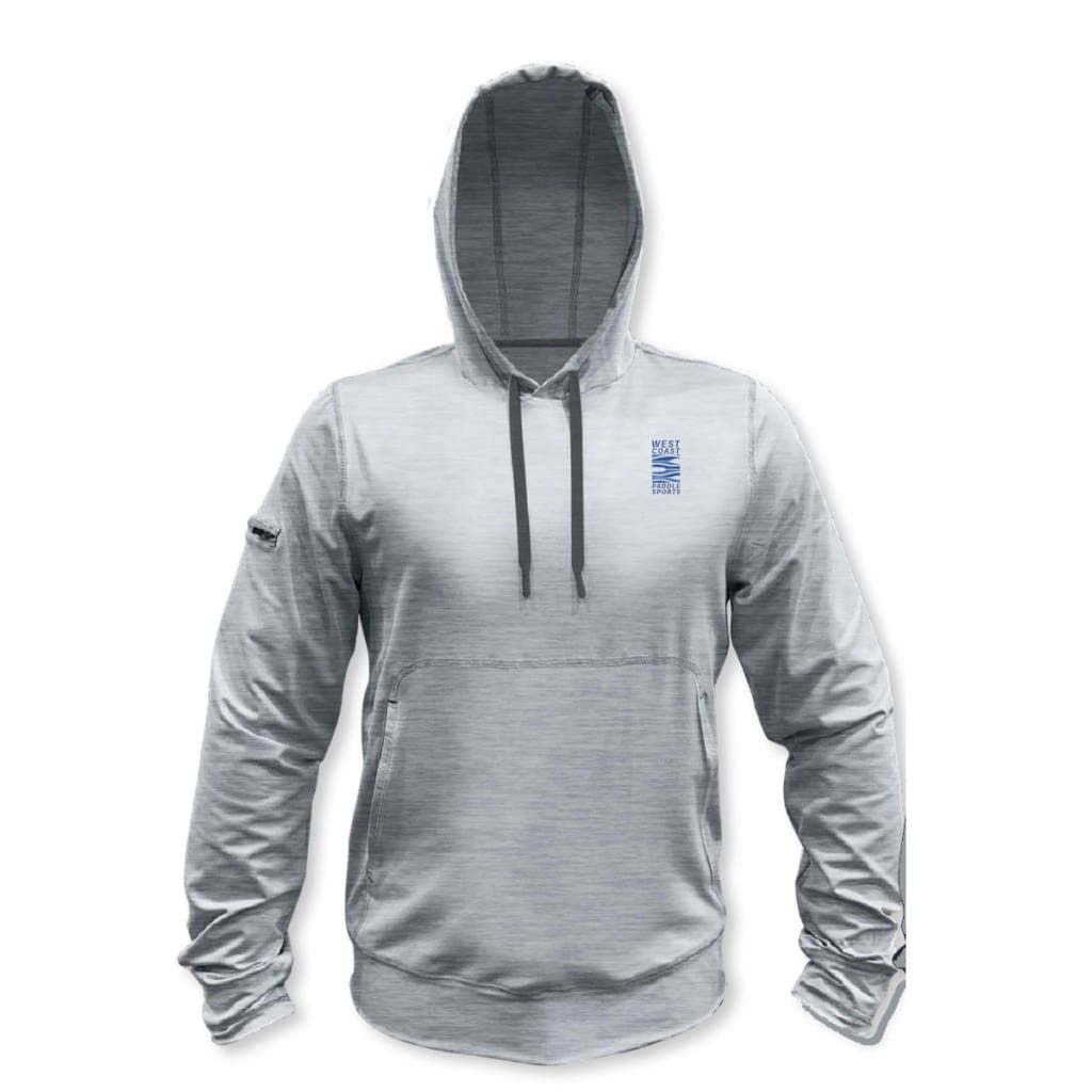 WEST COAST PADDLE SPORTS MEN'S LIGHT PADDLE LONG SLEEVE HOODIE - GREY - West Coast Paddle Sports
